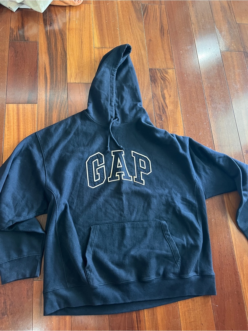 GAP Navy Pullover Hoodie with White-Outline Logo